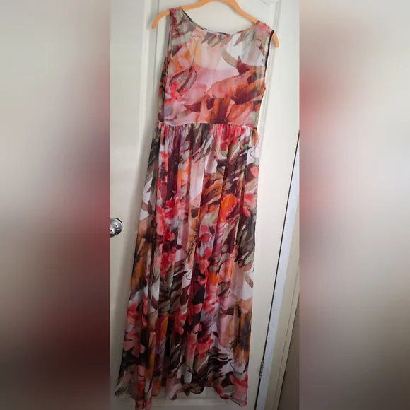 Isaac mizrahi floral colorfull maxidrees sz M aprox cocktail party barbiecore - Picture 2 of 11